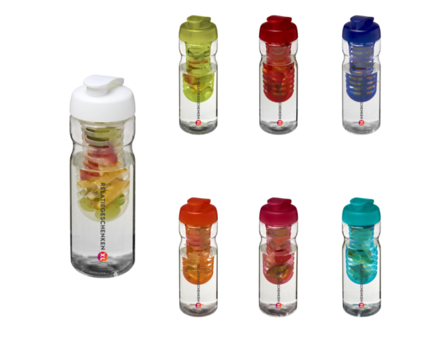 H2O Base® 650 ml sportfles en infuser met flipcapdeksel