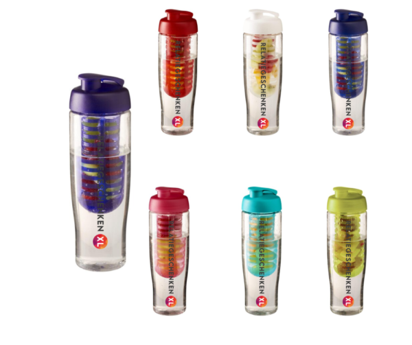 H2O Tempo® 700 ml sportfles en infuser met flipcapdeksel