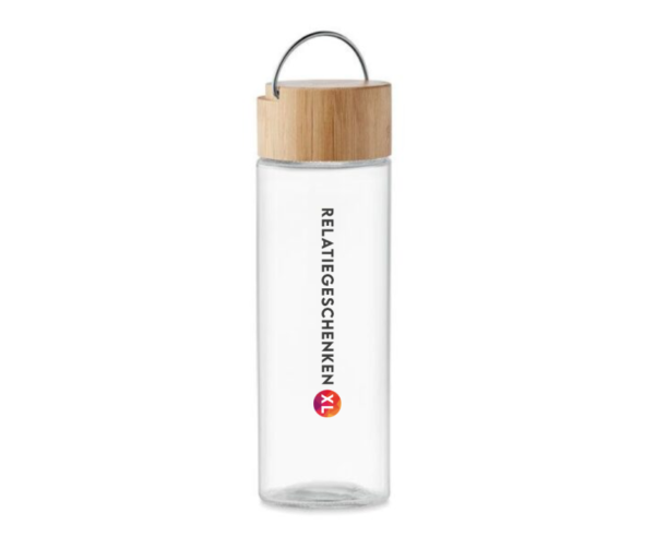 AMELAND - Glazen fles 500ml bamboe dop
