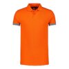 Oranje polo met finish vlag mouwen