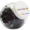 Glazen snoeppot 870 ml wit kunststof deksel gevuld met snoep categorie SPECIAAL