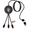 3-in-1 oplaadkabel van RPET met oplichtend logo en 10 W oplaadstation