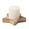 Kaars met stervormige houten houder