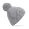 Engineered Knit Ribbed Pom Pom Beanie