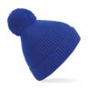 Engineered Knit Ribbed Pom Pom Beanie