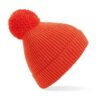 Engineered Knit Ribbed Pom Pom Beanie