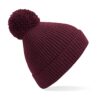 Engineered Knit Ribbed Pom Pom Beanie
