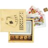 Houten doos met spellenset