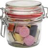 Glazen weckpotje 125 ml gevuld met snoep categorie SPECIAAL
