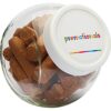 Glazen snoeppot 395 ml wit kunststof deksel gevuld met snoep categorie SPECIAAL