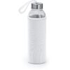 Glazen fles 50 cl. neopreen hoes zilverkleurige dop
