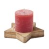 Kaars met stervormige houten houder