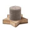 Kaars met stervormige houten houder