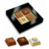UITVERKOCHT -Kerstchocolade Logo Happy 4 stuks, 60 gr