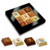 UITVERKOCHT - Kerstchocolade Logo Happy 9 stuks, 140 gr